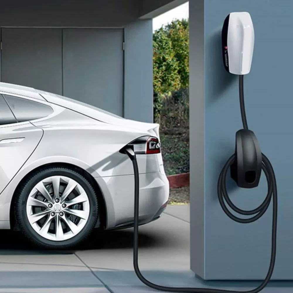 This futuristic image of Tesla charging, This our EV Charger Installation Services in Toronto.