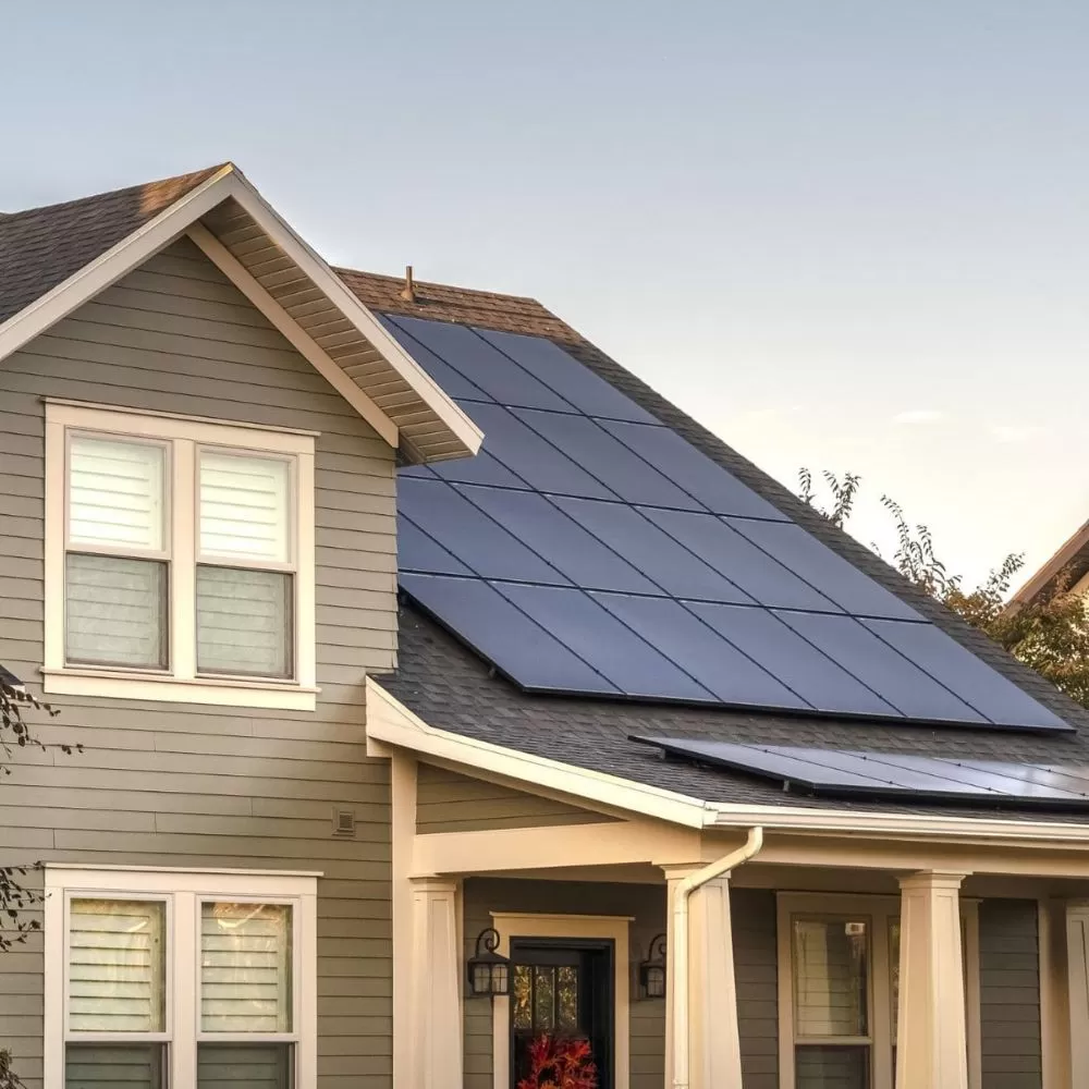 This is a nice house in Toronto with smart home solar panels installed on top of the roof by Atrium Renovation Group Inc!